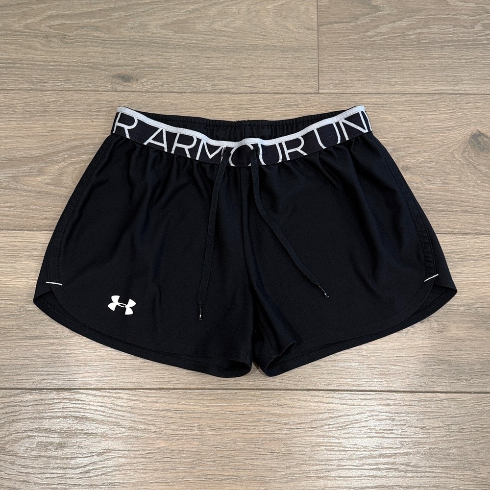 UNDER ARMOUR Black White‎ Active Workout Running Exercise Gym Shorts Size Small